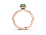 Rose gold Fancy Green Radiant  Cut Diamond Ring with Pavé Band and Four-Prong Setting_62