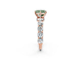 Rose gold Fancy Green Radiant Cut Diamond Side Stone Engagement Ring with Four-Prong Setting_26