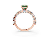 Rose gold Fancy Green Radiant Cut Diamond Side Stone Engagement Ring with Four-Prong Setting_27