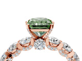 Rose gold Fancy Green Radiant Cut Diamond Side Stone Engagement Ring with Four-Prong Setting_28