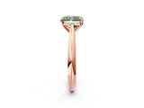 Rose gold Fancy Green Radiant Cut Diamond Solitaire Engagement Ring with Cathedral Setting and Four-Prong Mount_68