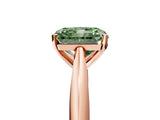 Rose gold Fancy Green Radiant Cut Diamond Solitaire Engagement Ring with Cathedral Setting and Four-Prong Mount_71