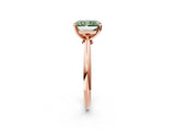 Rose gold Fancy Green Radiant Cut Diamond Solitaire Engagement Ring with Classic Band and Four-Prong Setting_109