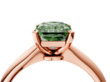 Rose gold Fancy Green Radiant Cut Diamond Solitaire Engagement Ring with Classic Band and Four-Prong Setting_111