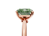 Rose gold Fancy Green Radiant Cut Diamond Solitaire Engagement Ring with Classic Band and Four-Prong Setting_112