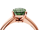 Rose gold Fancy Green Radiant Cut Diamond Solitaire Engagement Ring with Classic Band and Four-Prong Setting_16