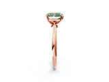Rose gold Fancy Green Radiant Cut Diamond Solitaire Engagement Ring with Classic Band and Four-Prong Setting_38