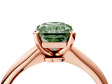 Rose gold Fancy Green Radiant Cut Diamond Solitaire Engagement Ring with Classic Band and Four-Prong Setting_40