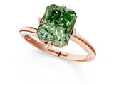 Rose gold Fancy Green Radiant Cut Diamond Solitaire Engagement Ring with Four-Prong Setting and Classic Band_20