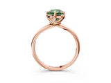 Rose gold Fancy Green Radiant Cut Diamond Solitaire Engagement Ring with Four-Prong Setting and Classic Band_22