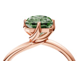 Rose gold Fancy Green Radiant Cut Diamond Solitaire Engagement Ring with Four-Prong Setting and Classic Band_23