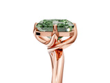 Rose gold Fancy Green Radiant Cut Diamond Solitaire Engagement Ring with Four-Prong Setting and Classic Band_24