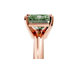Rose gold Fancy Green Radiant Cut Diamond Solitaire Engagement Ring with Round Band and Four-Prong Setting_143