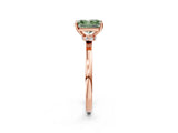 Rose gold Fancy Green Radiant Cut Diamond Solitaire Ring with Classic Band and Four-Prong Setting_2