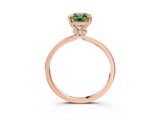 Rose gold Fancy Green Radiant Cut Diamond Solitaire Ring with Classic Band and Four-Prong Setting_3