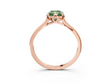 Rose gold Fancy Green Radiant Cut Diamond Solitaire Ring with Flower Prong Setting and Classic Band_15