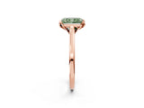 Rose gold Fancy Green Radiant Cut Diamond Solitaire Ring with Flower Prong Setting and Classic Band_38