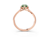 Rose gold Fancy Green Radiant Cut Diamond Solitaire Ring with Flower Prong Setting and Classic Band_39