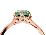Rose gold Fancy Green Radiant Cut Diamond Solitaire Ring with Flower Prong Setting and Classic Band_40