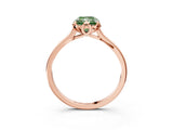 Rose gold Fancy Green Radiant Cut Diamond Solitaire Ring with Flower Prong Setting and Classic Band_84