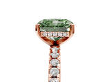 Rose gold Fancy Green Radiant Cut Diamond Solitaire Ring with Pavé Band and Four-Prong Setting_63