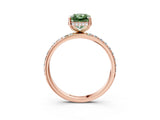 Rose gold Fancy Green Radiant Cut Diamond Solitaire Ring with Pavé Band and Hidden Halo_23