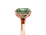 Rose gold Fancy Green Radiant Cut Diamond Solitaire Ring with Thin Band and Prong Setting_17