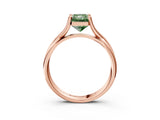 Rose gold Fancy Green Radiant Cut Diamond Solitaire Twist Band Prong Setting Ring_58