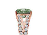 Rose gold Fancy Green Radiant Cut Diamond Split Shank Pavé Engagement Ring with Four-Prong Setting_79