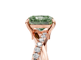 Rose gold Fancy Green Radiant  Cut Diamond Twist Band Solitaire with Prong Setting_43