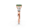 Rose gold Fancy Green Radiant  Cut Five-Stone Prong Set Diamond Ring with Classic Band_34