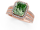 Rose gold Fancy Green Radiant  Cut Halo Diamond Engagement Ring with Split Shank and Four-Prong Setting_21