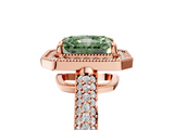 Rose gold Fancy Green Radiant  Cut Halo Diamond Pave Band with Four-Prong Setting_43