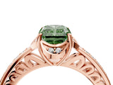 Rose gold Fancy Green Radiant  Cut Halo Diamond Ring with Channel Set Band and Four-Prong Setting_53