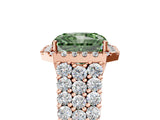 Rose gold Fancy Green Radiant Cut Halo Pavé Diamond Engagement Ring with Split Shank and Four-Prong Setting_8