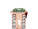 Rose gold Fancy Green Radiant  Cut Halo Split Shank Diamond Ring with Four-Prong Setting_50
