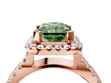 Rose gold Fancy Green Radiant  Cut Halo Split Shank Pave Set Ring_66