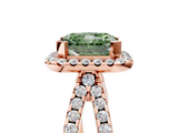 Rose gold Fancy Green Radiant  Cut Halo Split Shank Pave Set Ring_67