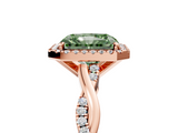 Rose gold Fancy Green Radiant  Cut Halo Twisted Band Four-Prong Ring_25