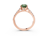 Rose gold Fancy Green Radiant  Cut Pavé Band Solitaire Ring with Four-Prong Setting_28