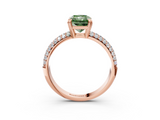 Rose gold Fancy Green Radiant  Cut Pave Diamond Engagement Ring with Channel Set Band and Four-Prong Setting_22