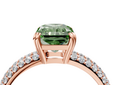 Rose gold Fancy Green Radiant  Cut Pave Diamond Engagement Ring with Channel Set Band and Four-Prong Setting_23