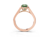 Rose gold Fancy Green Radiant Cut Solitaire Cathedral Diamond Engagement Ring with Channel-Set Band and Four-Prong Setting_6
