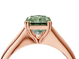 Rose gold Fancy Green Radiant Cut Solitaire Diamond Ring with Six-Prong Setting and Classic Band_16