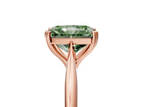 Rose gold Fancy Green Radiant Cut Solitaire Diamond Ring with Six-Prong Setting and Classic Band_17