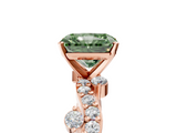 Rose gold Fancy Green Radiant  Cut Solitaire Diamond Twisted Band with Pave Setting_47
