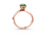 Rose gold Fancy Green Radiant  Cut Solitaire Engagement Ring with Flat Band and Four-Prong Setting 4