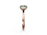 Rose gold Fancy Green Radiant  Cut Solitaire Engagement Ring with Four-Prong Setting and Classic Band_22
