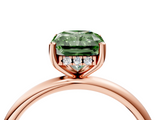 Rose gold Fancy Green Radiant  Cut Solitaire Engagement Ring with Four-Prong Setting and Classic Band_24