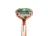 Rose gold Fancy Green Radiant  Cut Solitaire Engagement Ring with Four-Prong Setting and Classic Band_25
